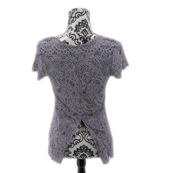 Maurice’s Lavender Lace Tee with Scalloped Hem Top - Picture 11 of 11